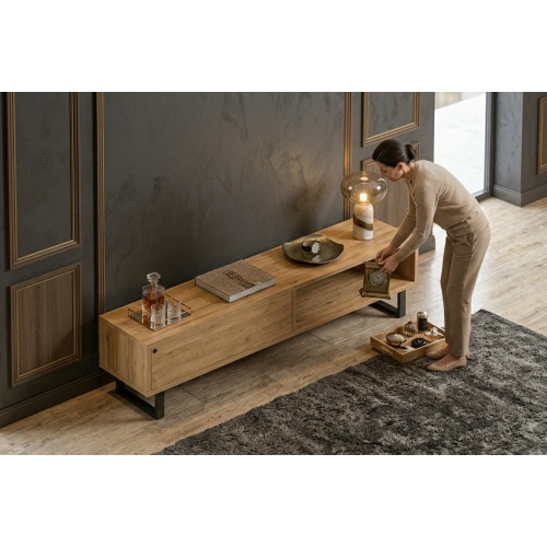 Szafka RTV-79 Drewno Lite Dąb Loft Lakier Rozmiary od 100 cm do 200 cm PREMIUM